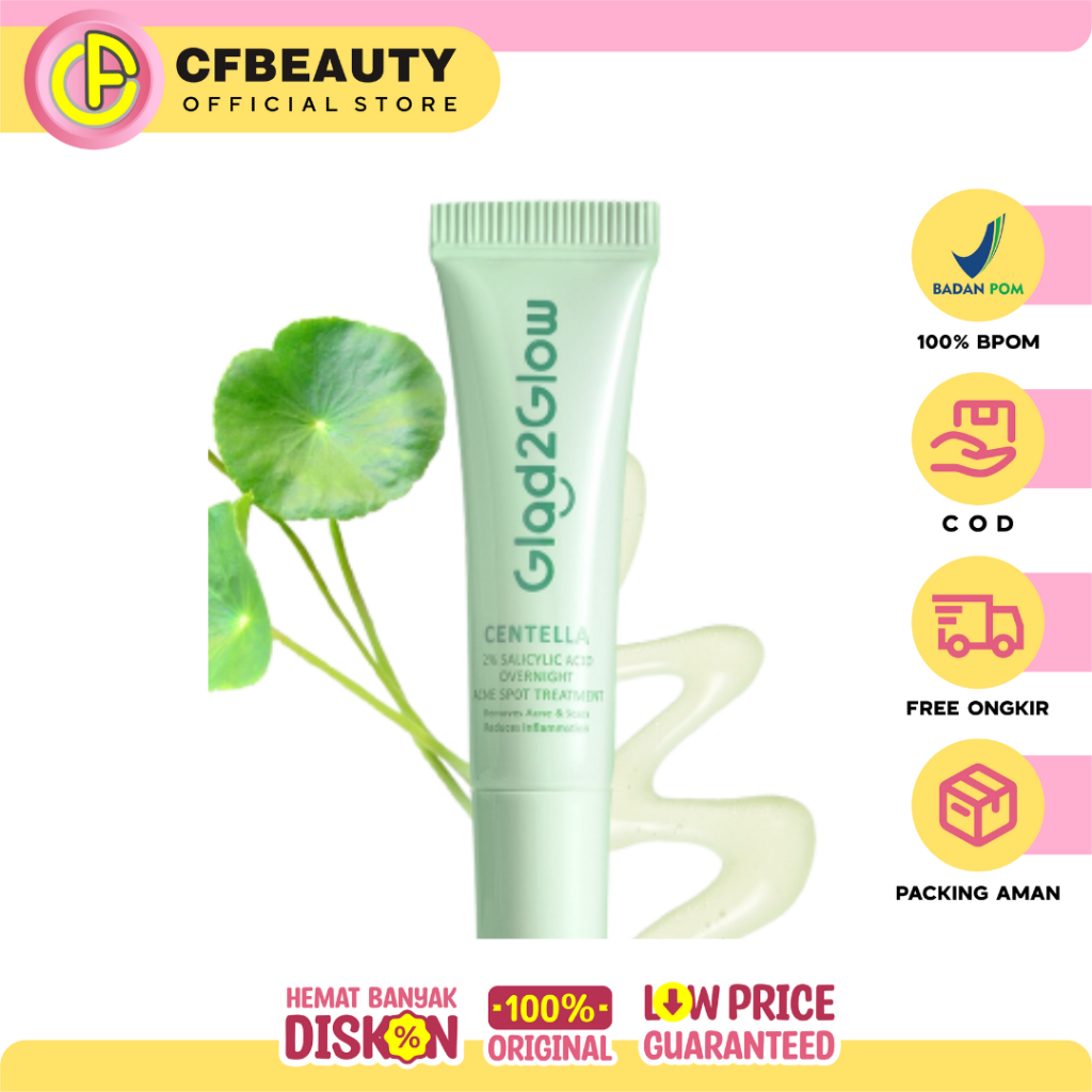 Glad2Glow Centella 2% Salycilid Acid Overnight Acne Spot Treatment