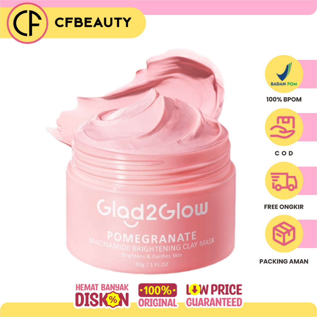 Glad2glow Pomegranate Brightening Clay Mask 30gr