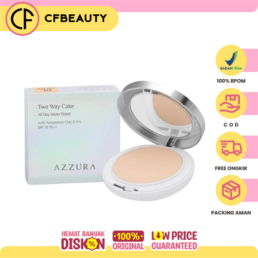 Azzura All Day Matte Finish Two Way Cake 01 Light Beige