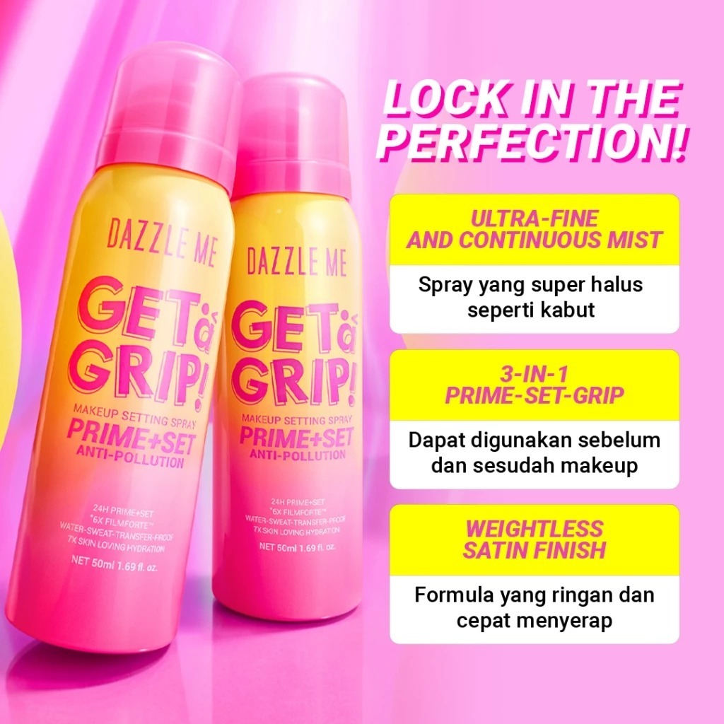 Dazzle Me Get A Grip Setting Spray Prime Set Anti Pollution 50 Ml