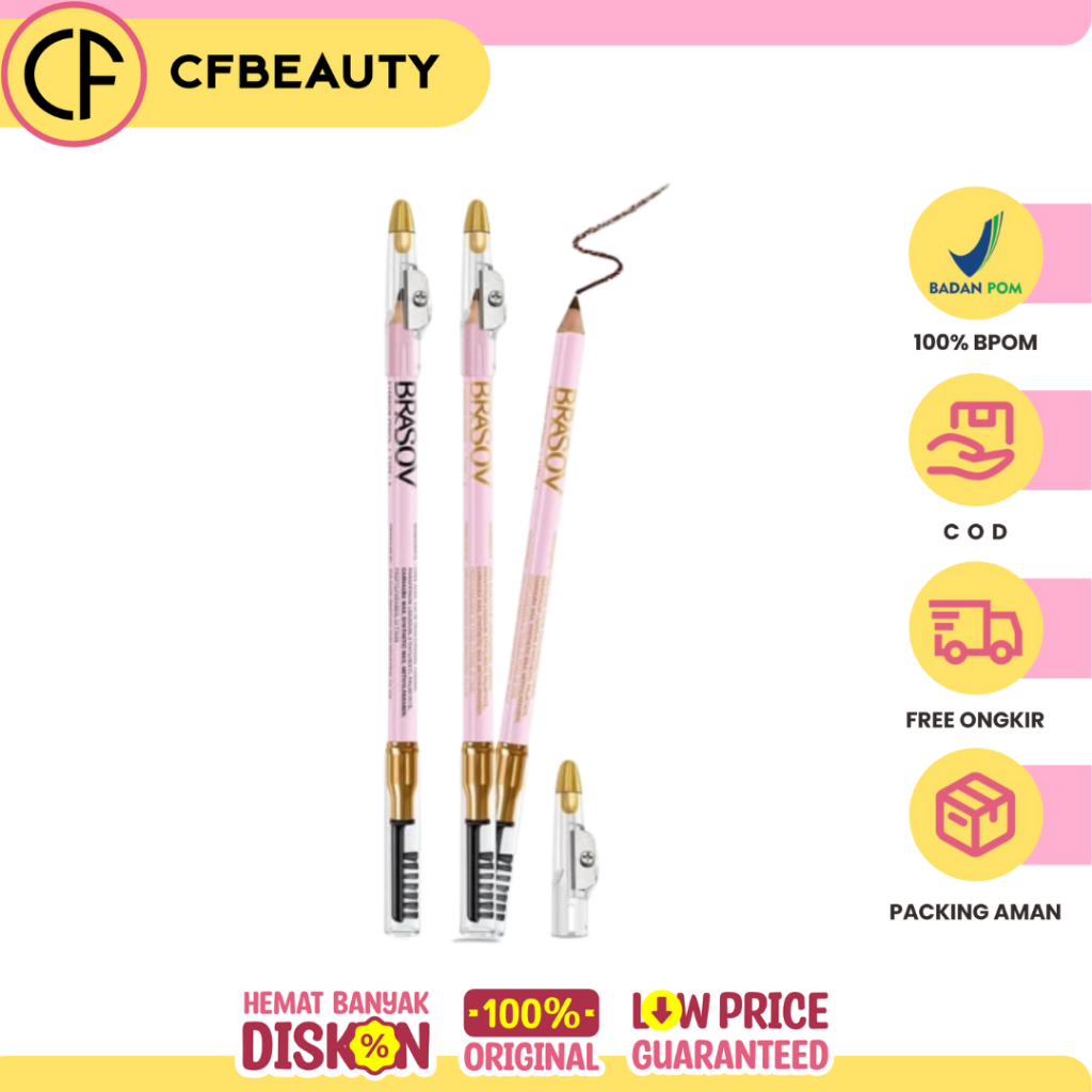 Brasov Eyebrow Pencil Alis 3 In 1 Black