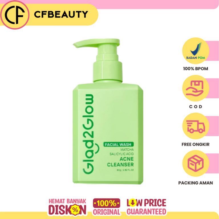 Glad2Glow Facial Wash Matcha Salicylic Acid Acne Cleanser
