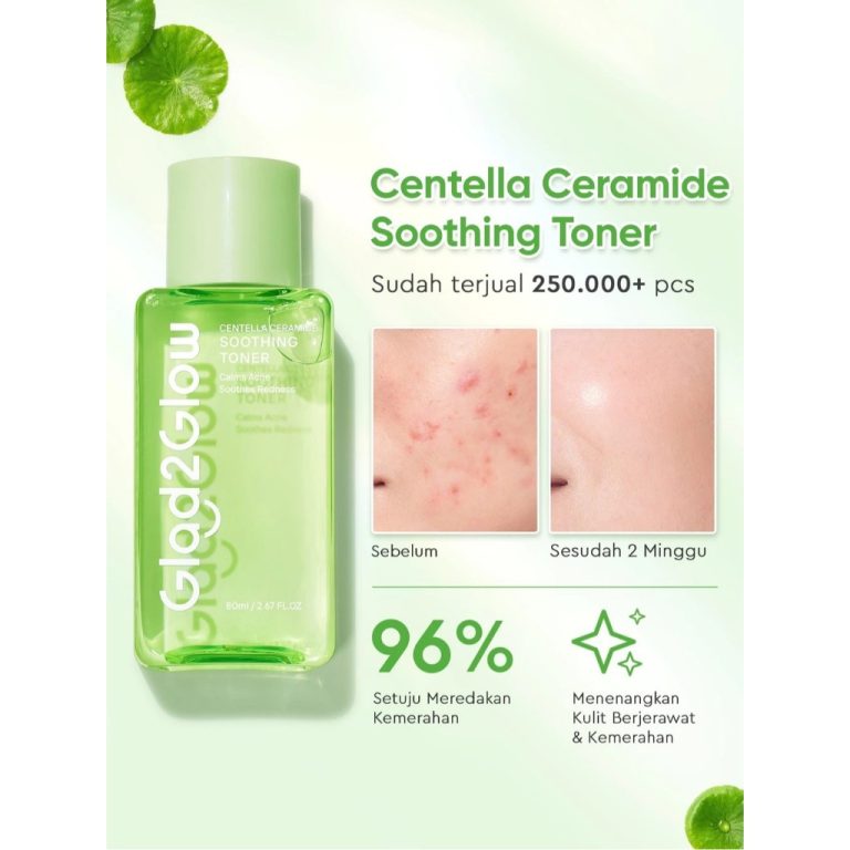 Glad2Glow Centella 2% Ceramide Super Sooting Toner 80ML