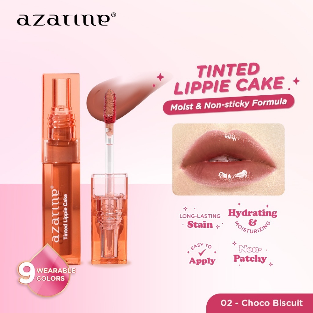 Azarine Tinted Lippie Cake Liptint Choco Biscuit