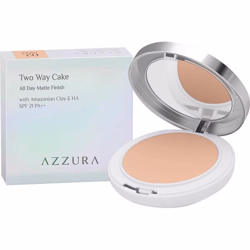 Azzura All Day Matte Finish Two Way Cake 02 Natural
