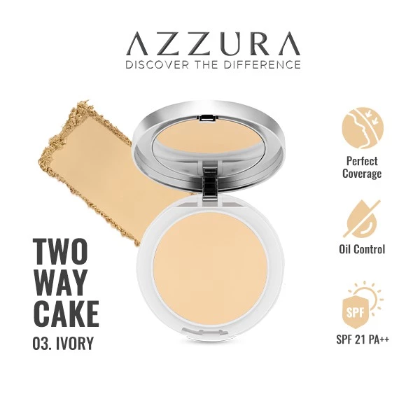 Azzura All Day Matte Finish Two Way Cake 03 Ivory