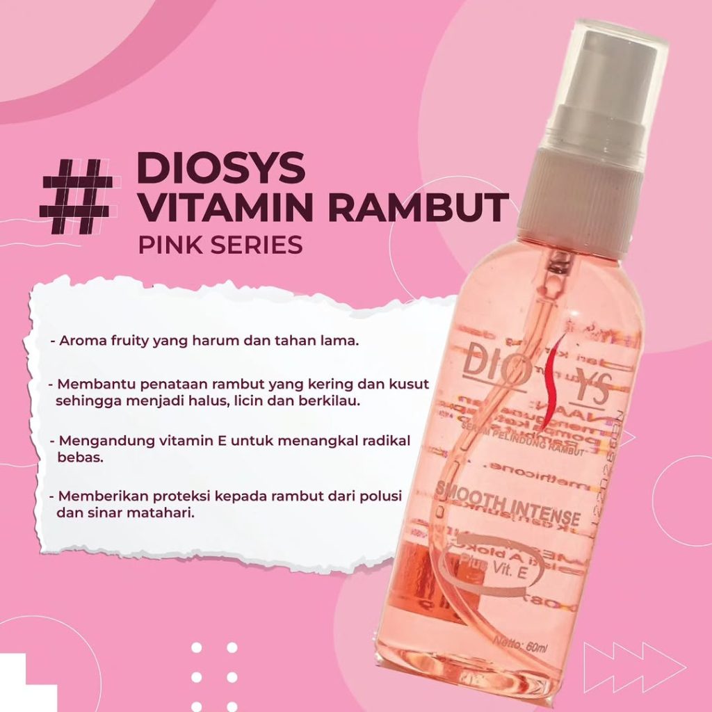 Diosys Serum Pelindung Rambut Smooth Intense Merah 60ml