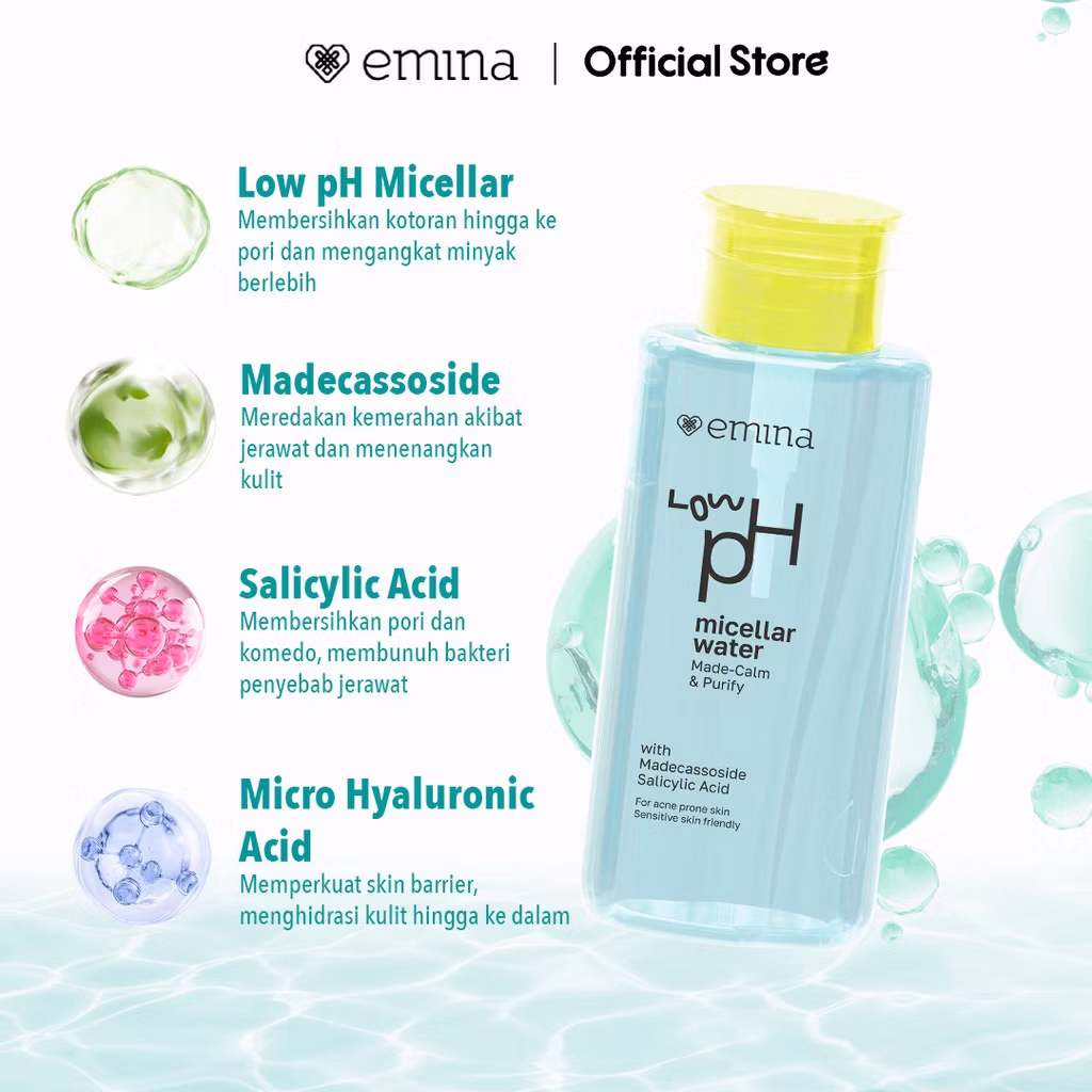 Emina Micellar Water Low Ph Made-Calm & Purify 300Ml