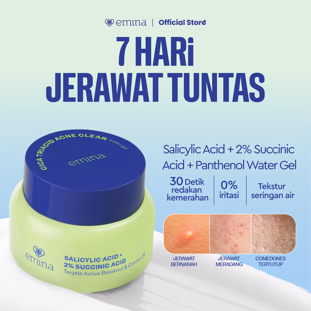 Emina Cica Triacid Acne Clear Water Gel 30g