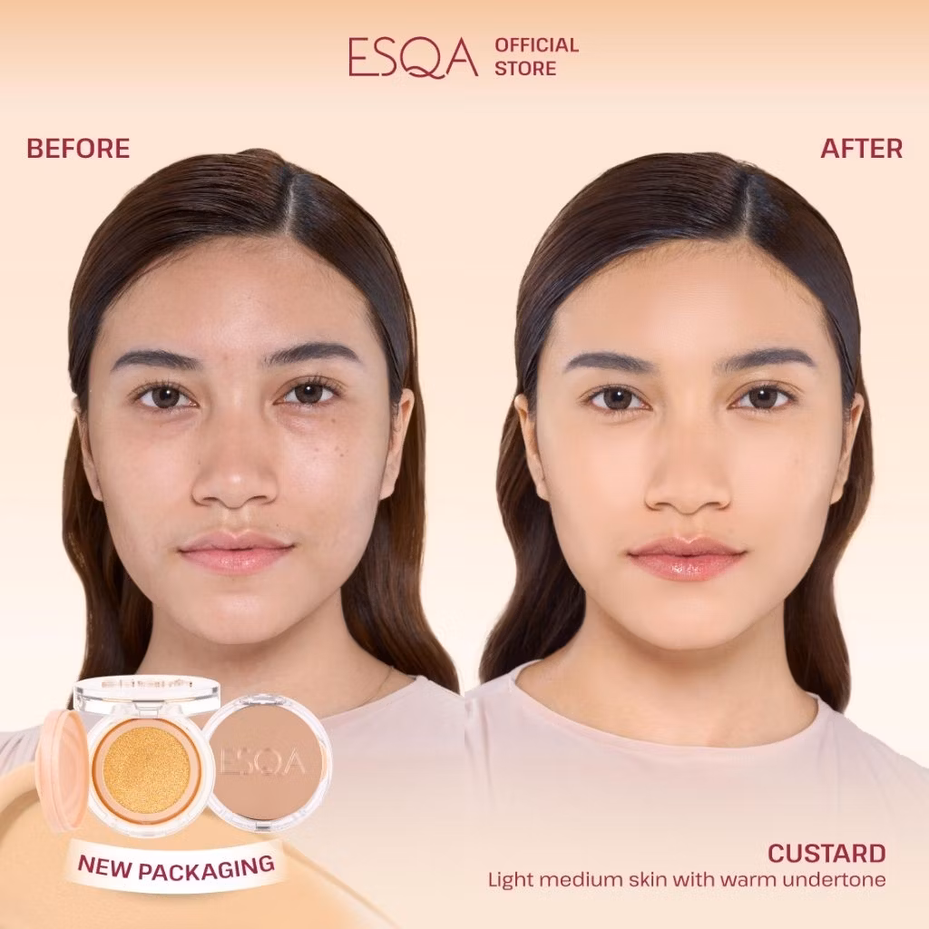 Esqa Flawless Cushion Serum SPF 50+ PA++++ Velvet Matte Custard