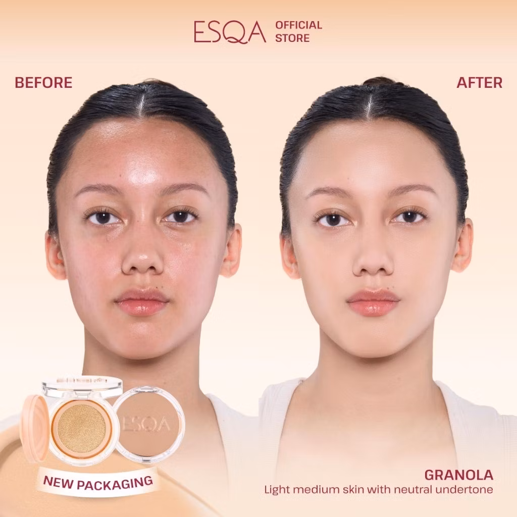 Esqa Flawless Cushion Serum SPF 50+ PA++++ Velvet Matte Granola