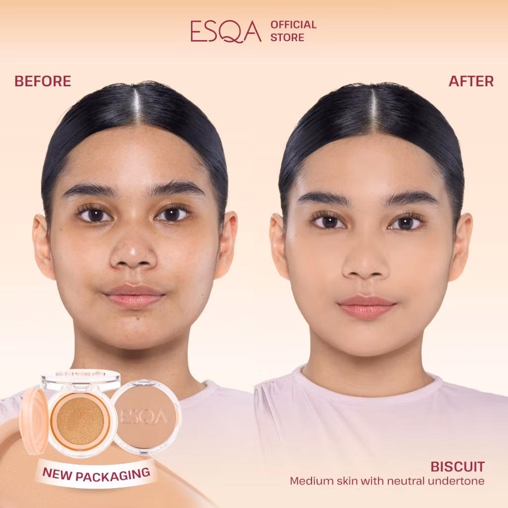 Esqa Flawless Cushion Serum SPF 50+ PA++++ Velvet Matte Biscuit