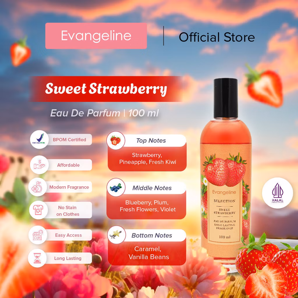 Evangelin Sweet Strawberrry Eau De Parfume 100ml