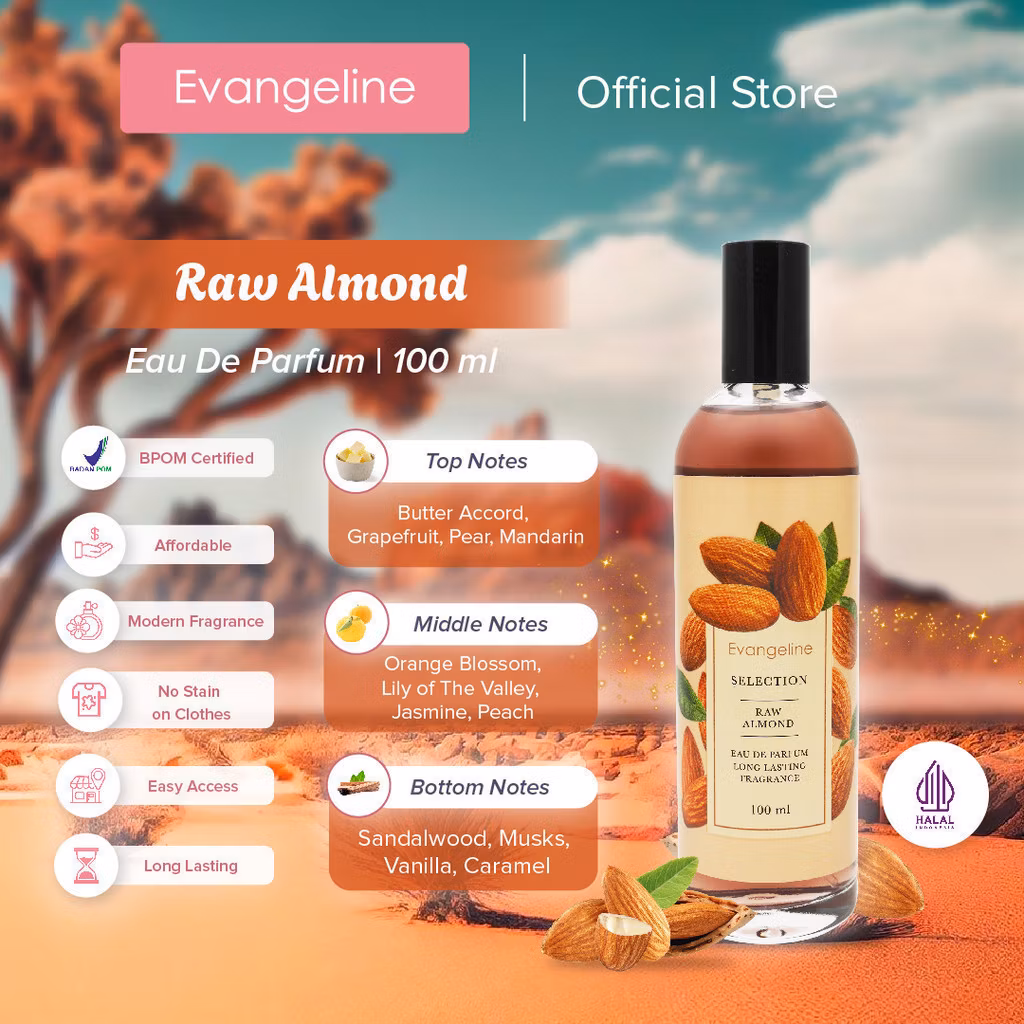 Evangelin Raw Almond Eau De Parfume 100ml