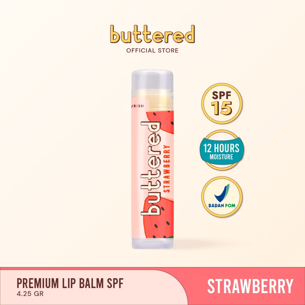 Buttered Premium Lip Balm Strawberry