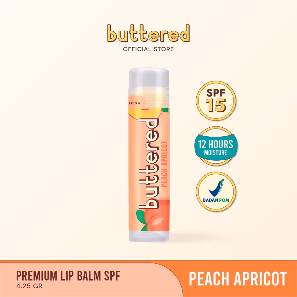 Buttered Premium Lip Balm Peach Apricot