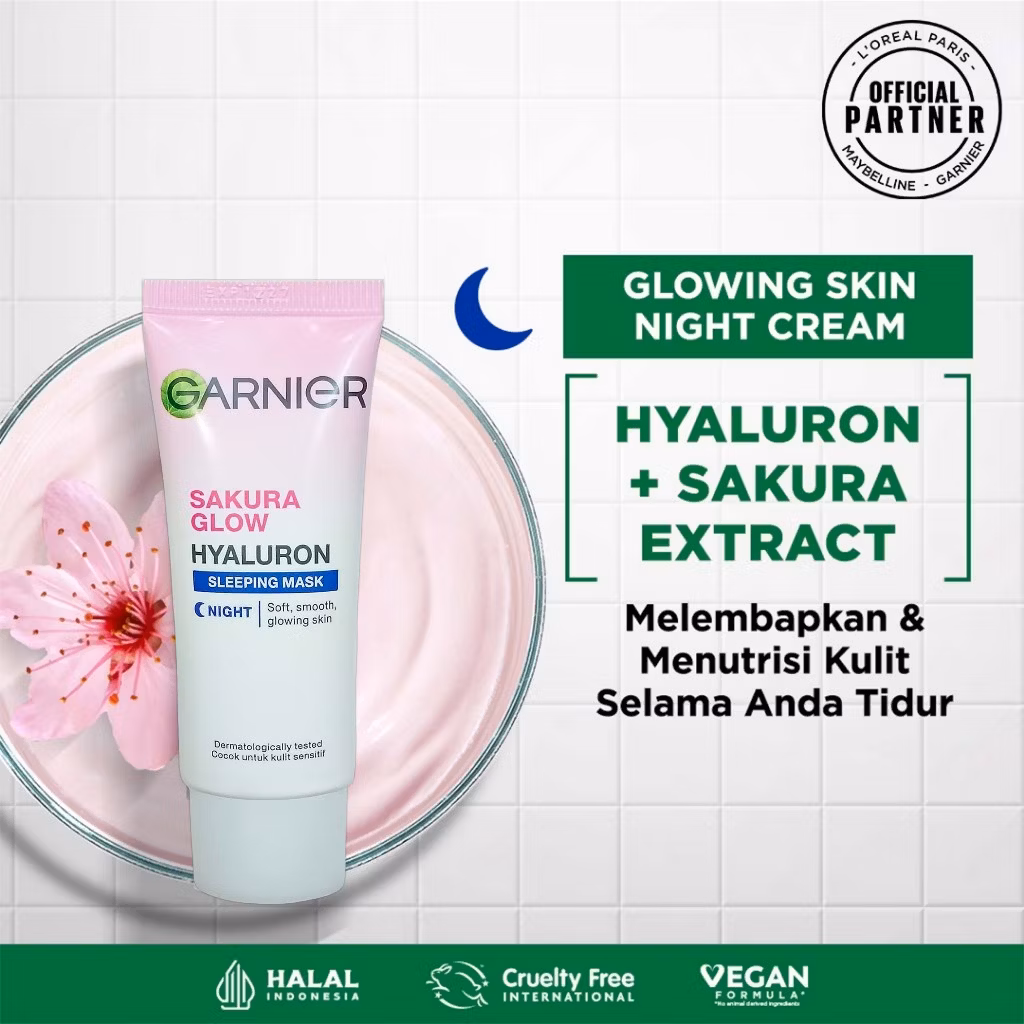 Garnier Sakura Glow Night Cream 20ml Eb