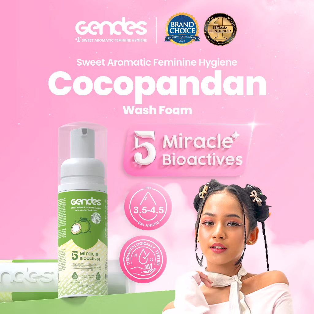Gendes Feminime Hygiene Cocopandan Wash Foam 55ml