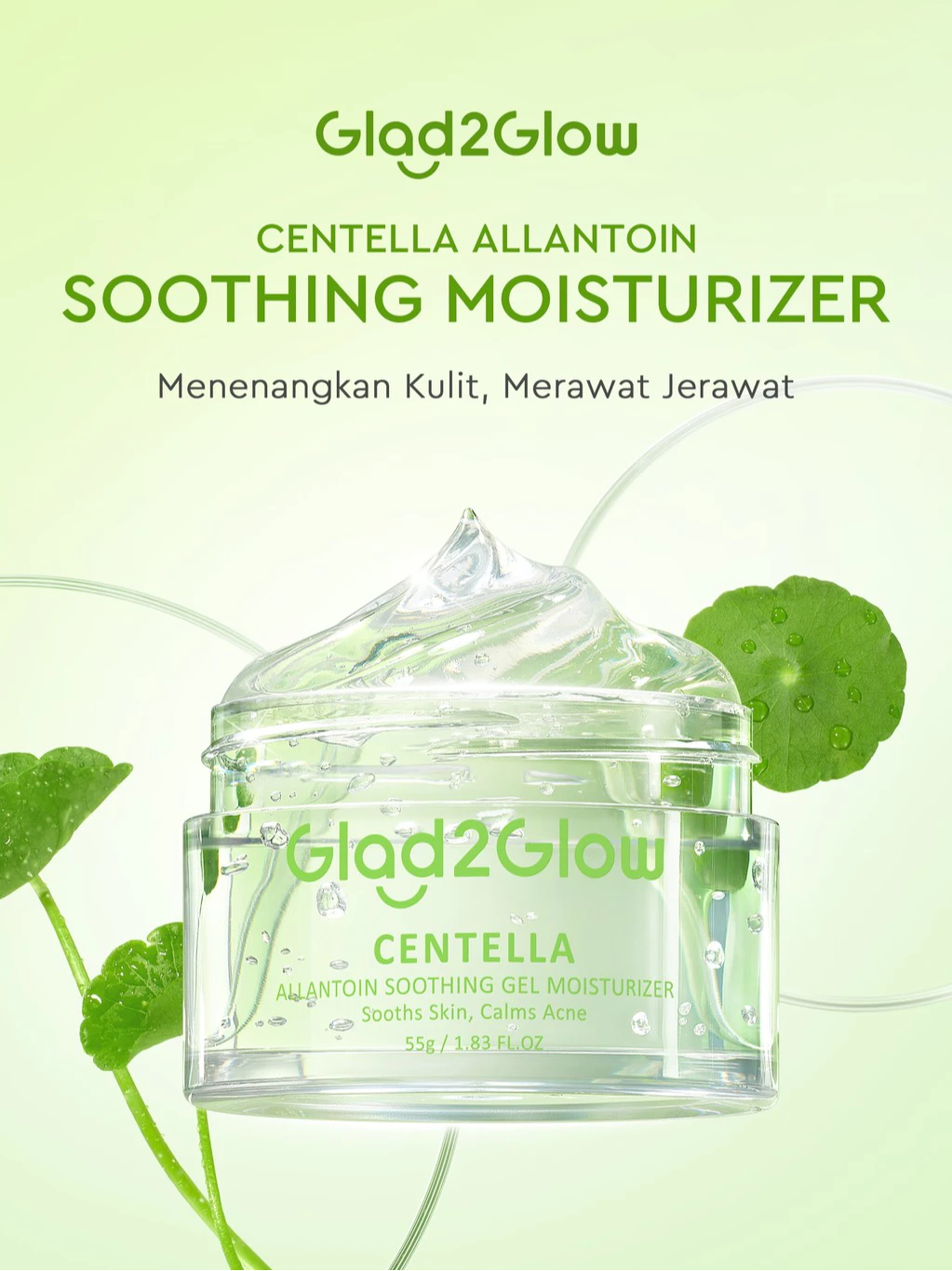 Glad2glow Centella Allantoin Soothing Gel Moisturizer 55G