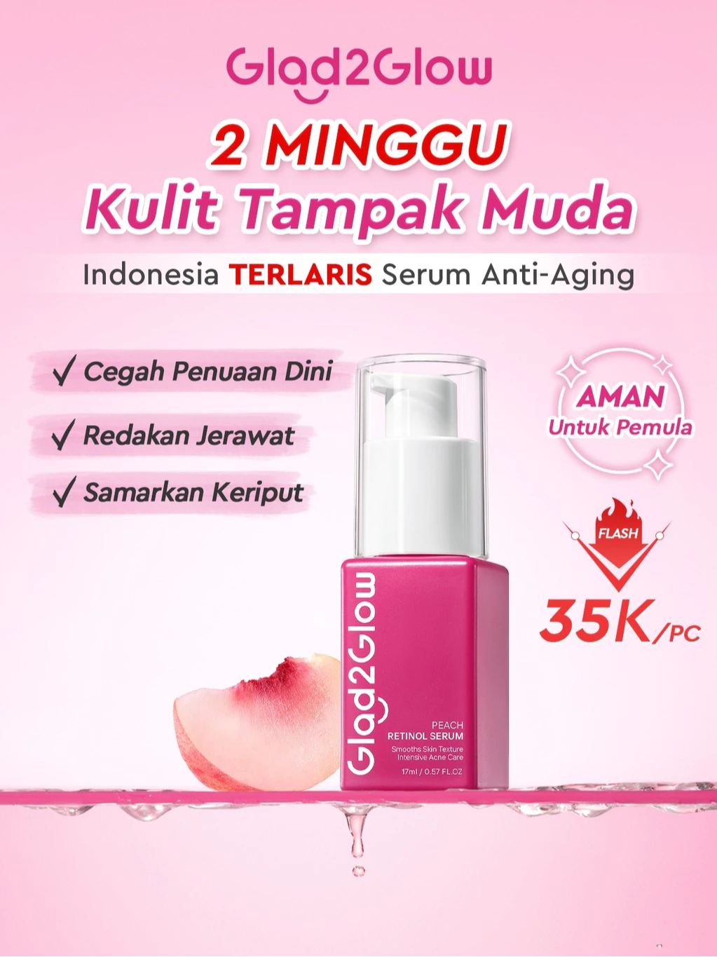 Glad2glow Peach Retinol Serum