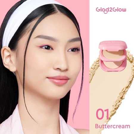 Glad2glow Perfect Blurring Powder Foundation 01 Butter Cream