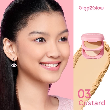 Glad2glow Perfect Blurring Powder Foundation 03 Custard