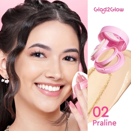 Glad2Glow 2 In 1 Perfect Fair Cushion Powder 02 Praline