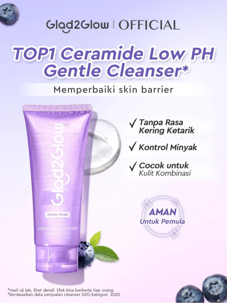 Glad2Glow Blueberry Ceramide Low Ph Cleanser 100Ml