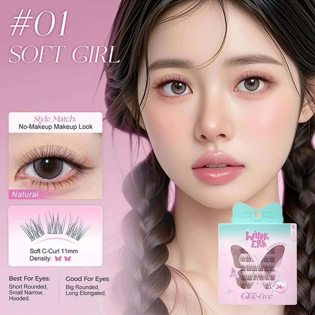 Glamfix Wink Era Poppin Glue-Free Cluster Eyelashes 01