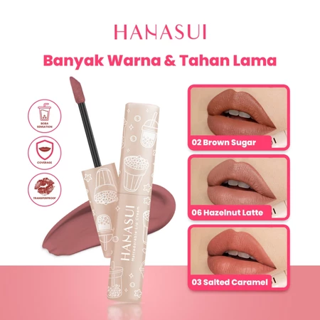 Hanasui Mattedorable Lip Cream Boba Edition No 03 Slated Caramel