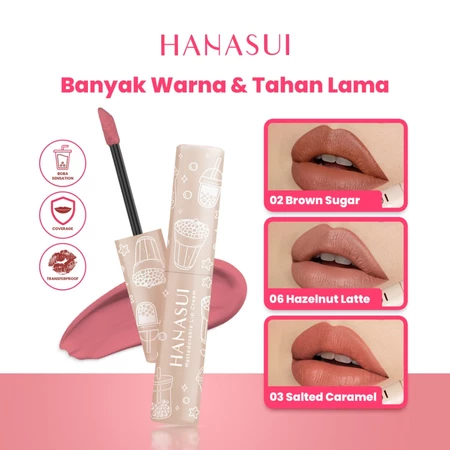 Hanasui Mattedorable Lip Cream Boba Edition No 04 Pink Lava