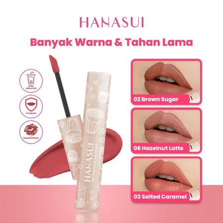Hanasui Mattedorable Lip Cream Boba Edition No 05 Creamy Peach