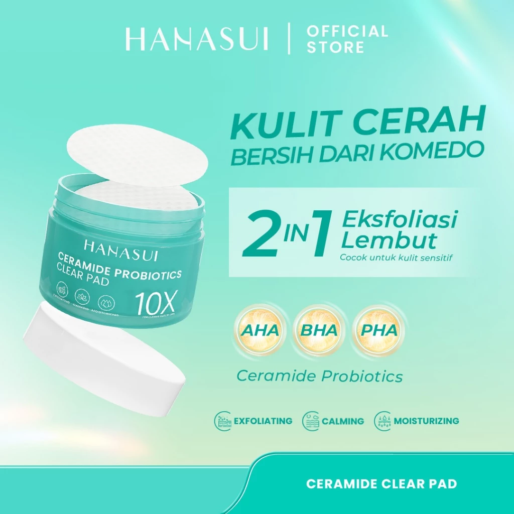Hanasui Ceramide Probiotics Clear Pad Isi 30