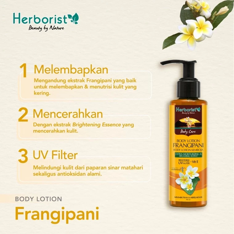 Herborist Natural Frangipani Body Lotion 200ml
