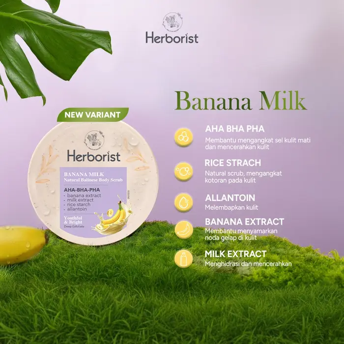 Herborist Natural Balinese Body Scrub Banana Milk 100gr
