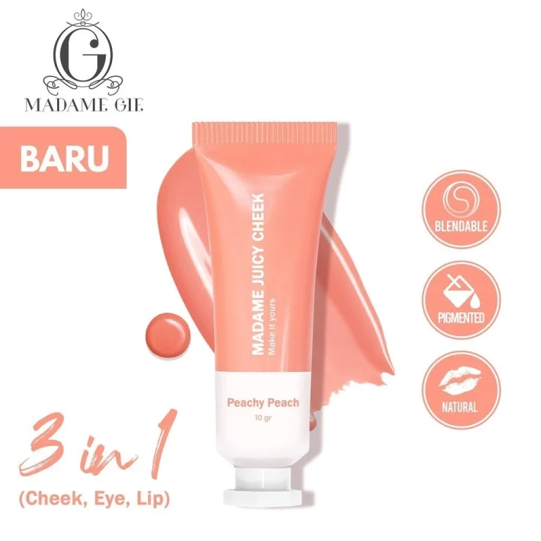 Madame Gie Juicy Cheek Blush On Cream Peachy Peach