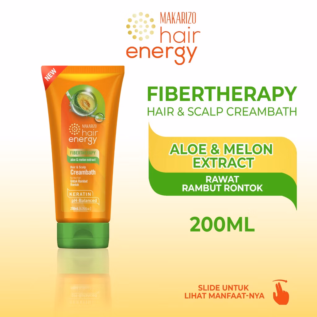 Makarizo Hair Energy Hair & Scalp Creambath Aloe & Melon Tube 200ml