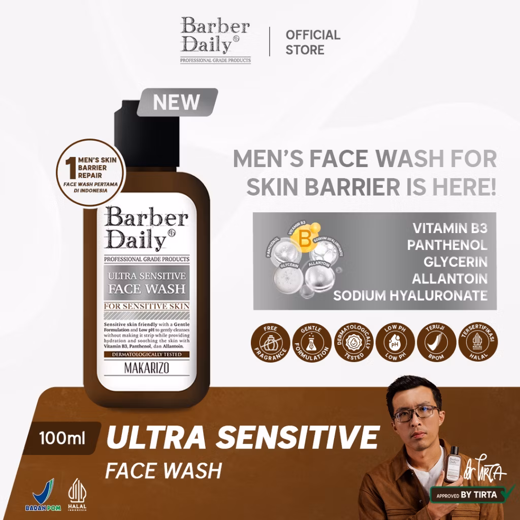 Makarizo Barber Daily Ultra Sensitive Face Wash 100ml