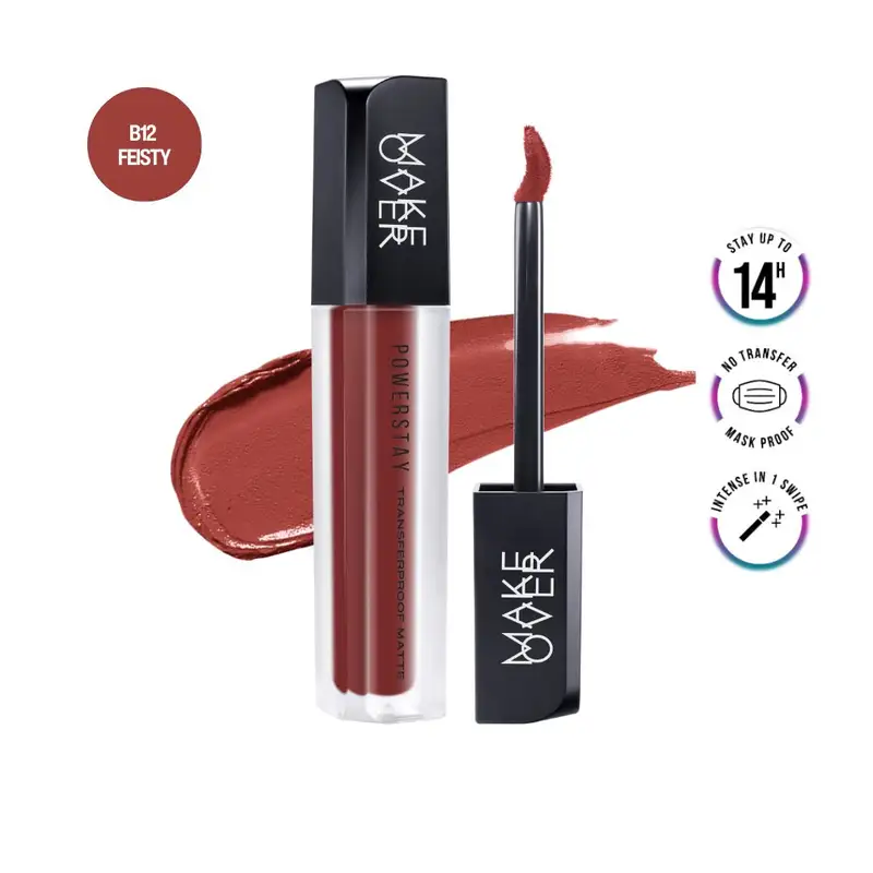 Make Over Powerstay Transferproof Matte Lip Cream B12 Feisty 7 G