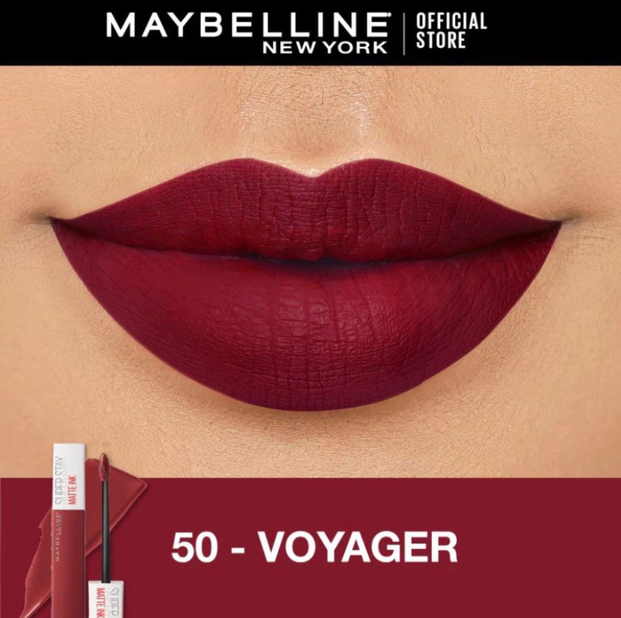 Maybelline Superstay Matte Ink Liquid Matte Lipstik 50 Voyager