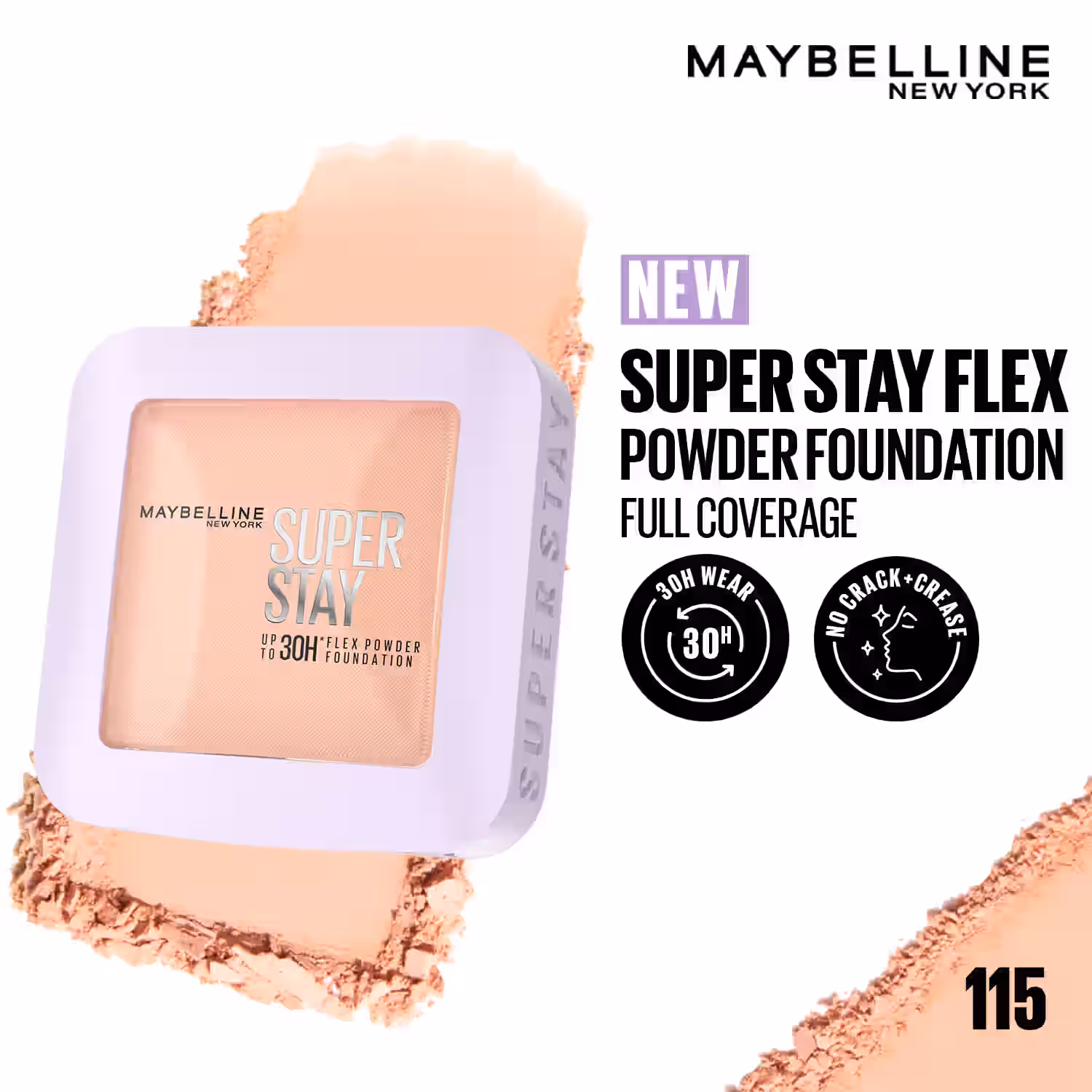 Maybelline Superstay 30H Flex Powder Foundation 115