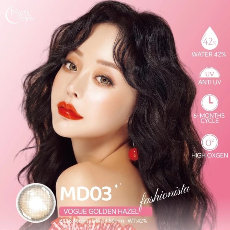 Mystic Eyes Premium Soft Contact Lens Glamour Vogue Golden Hazel