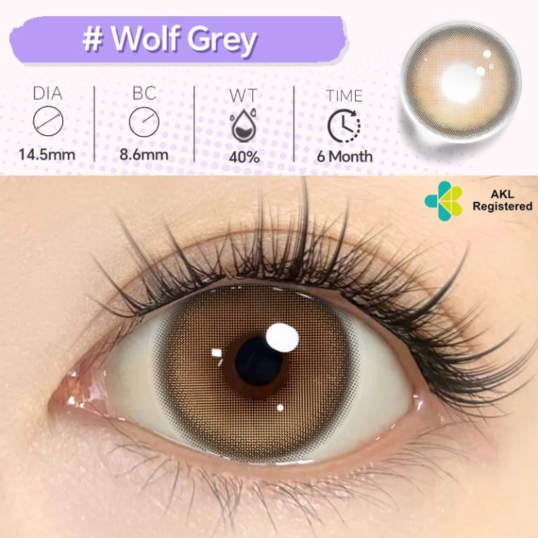 Mystic Eyes Premium Soft Contact Lens Glamour Vogue Wolf Gray