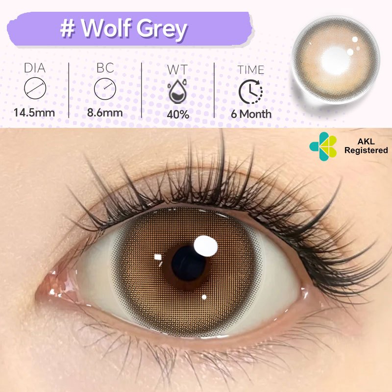 Mystic Eyes Premium Soft Contact Lens Glamour Vogue Wolf Gray