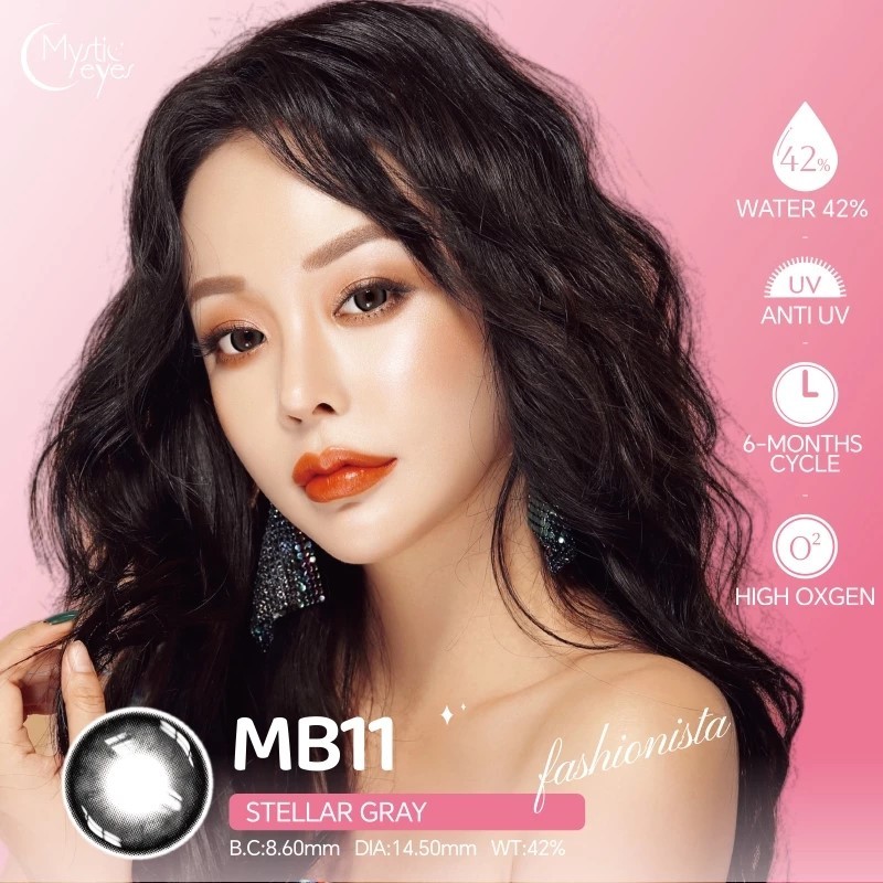 Mystic Eyes Premium Soft Contact Lens Glamour Stellar Gray