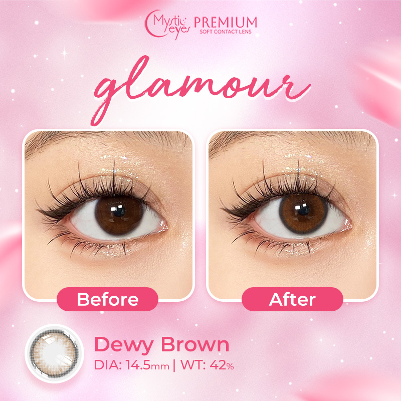 Mystic Eyes Premium Soft Contact Lens Glamour Dewy Brown