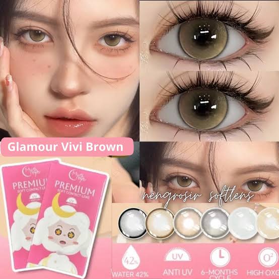 Mystic Eyes Premium Soft Contact Lens Glamour Vivi Brown