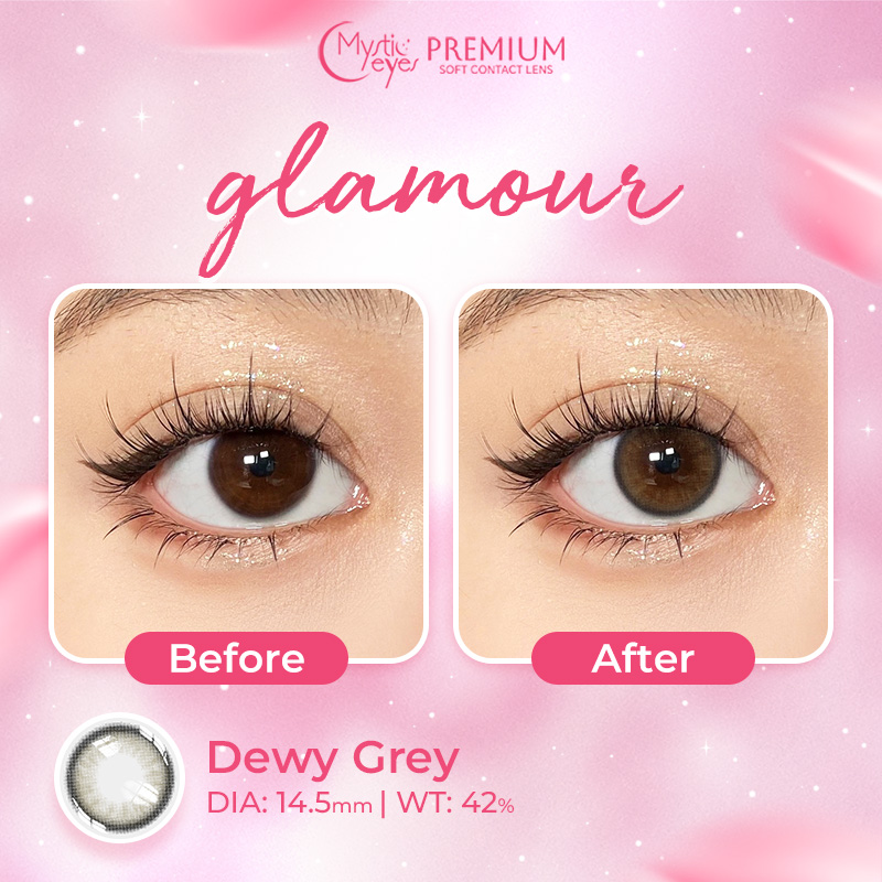 Mystic Eyes Premium Soft Contact Lens Glamour Dewy Grey