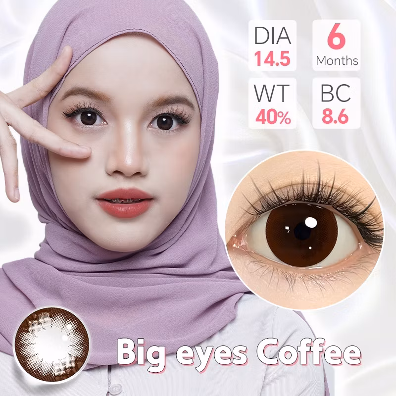 Mystic Eyes Premium Soft Contact Lens Glamour Big Eyes Coffe
