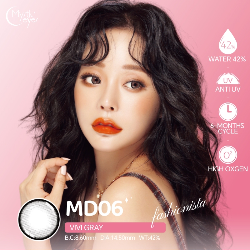 Mystic Eyes Premium Soft Contact Lens Glamour Vivi Gray